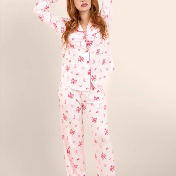 NWT Long-Sleeved Women's Pajama Set in Disco Cowgirl size L - Picture 6 of 17